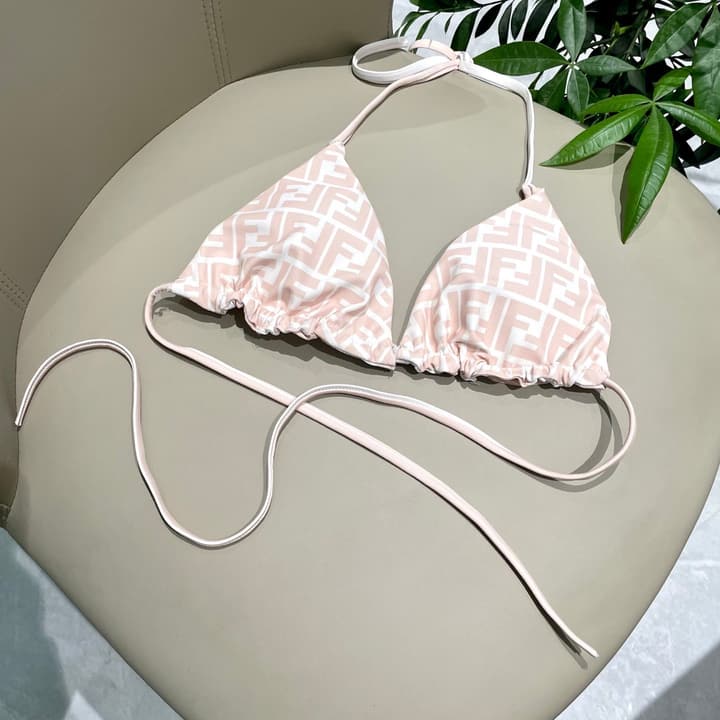 Fendi Versatile One-Piece Bikini Swimsuit in Brown Ff Logo Bikini