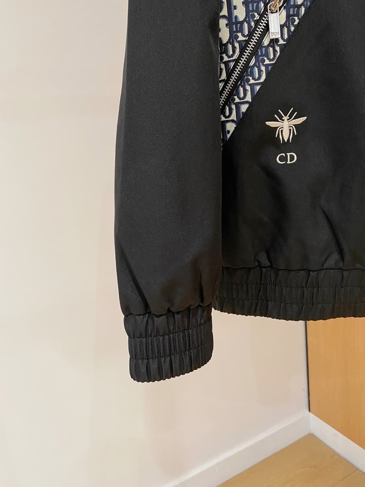 Dior New Runway Jacket Outerwear in Black With Monogram Panels