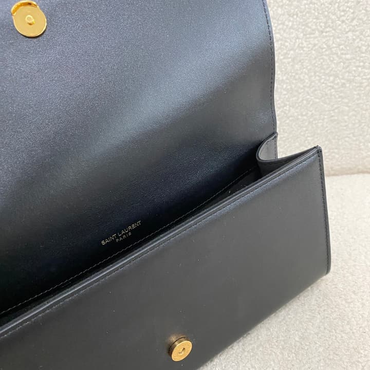 Saint Laurent Kate Classic Clutch Bag in Matte Black
