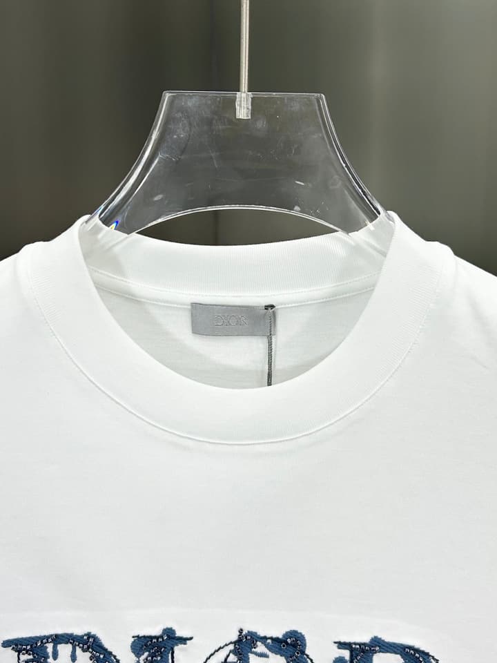 Dior 3D Logo High-Count Cotton T-Shirt – 2026SS in Black With Blue Graffiti Logo