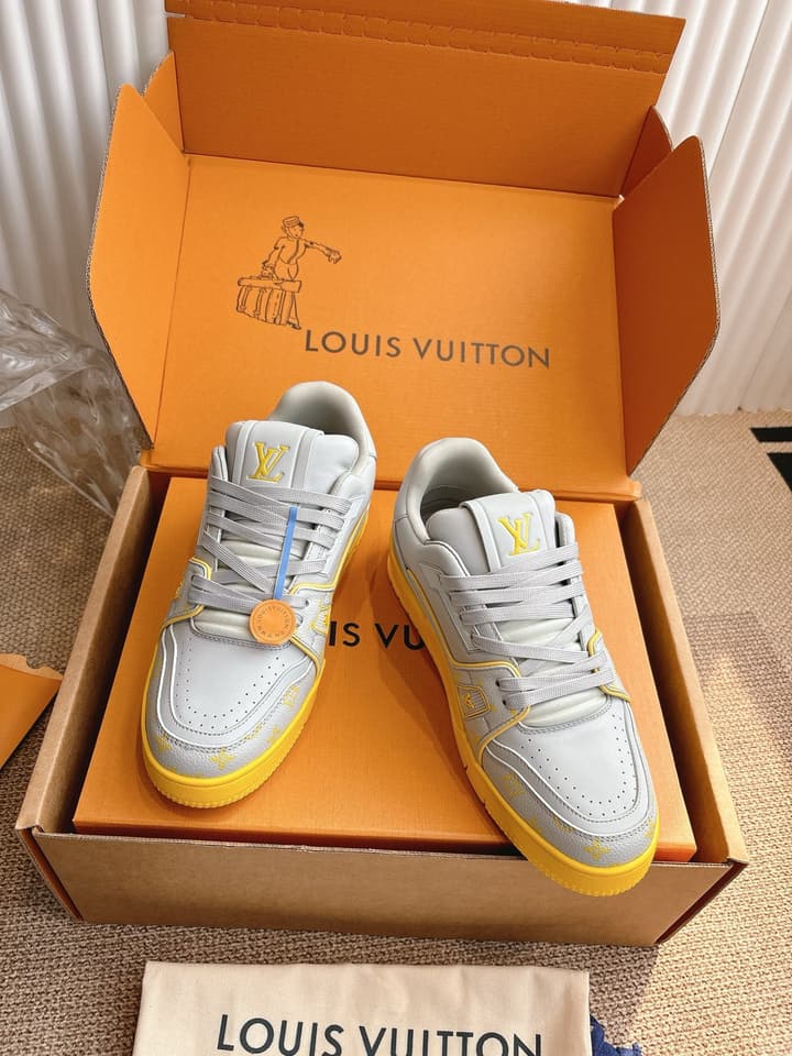 Louis Vuitton LV Trainer Sneakers in All Black Silver Monogram