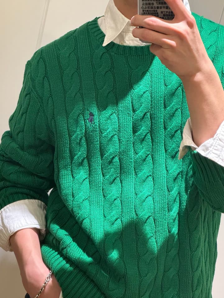 Ralph Lauren Inspired Cable Knit Sweater in Black