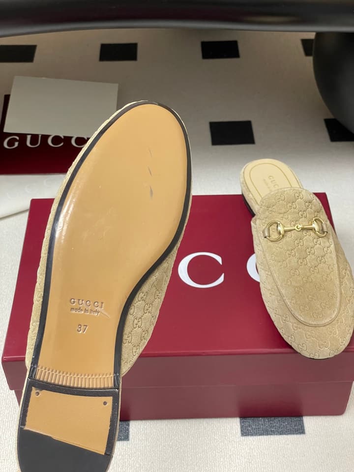 Gucci Princetown Double G Suede Mules – 2025 Fall Collection in Black Suede With Silver Hardware