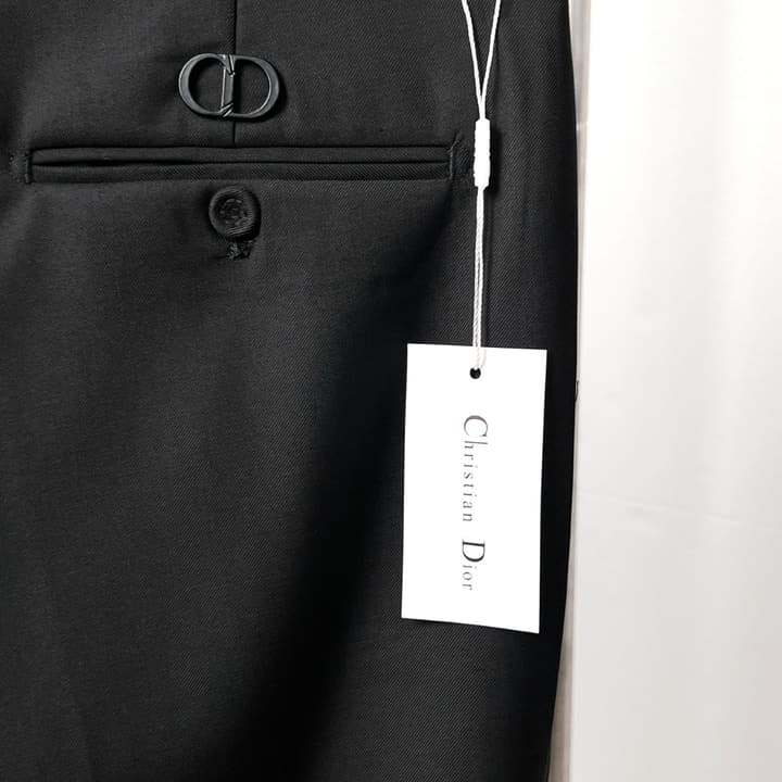Dior Black Corduroy Peak Lapel Trousers
