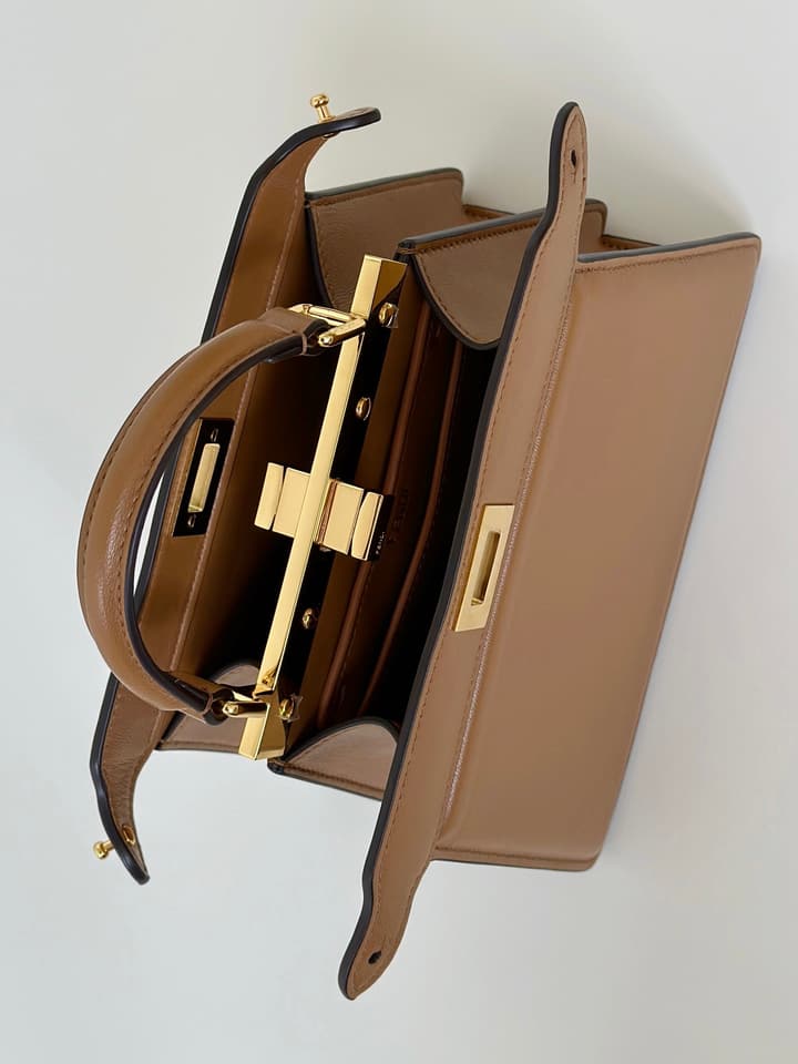 Fendi Peekaboo I See You Petite Handbag in New Caramel Leather