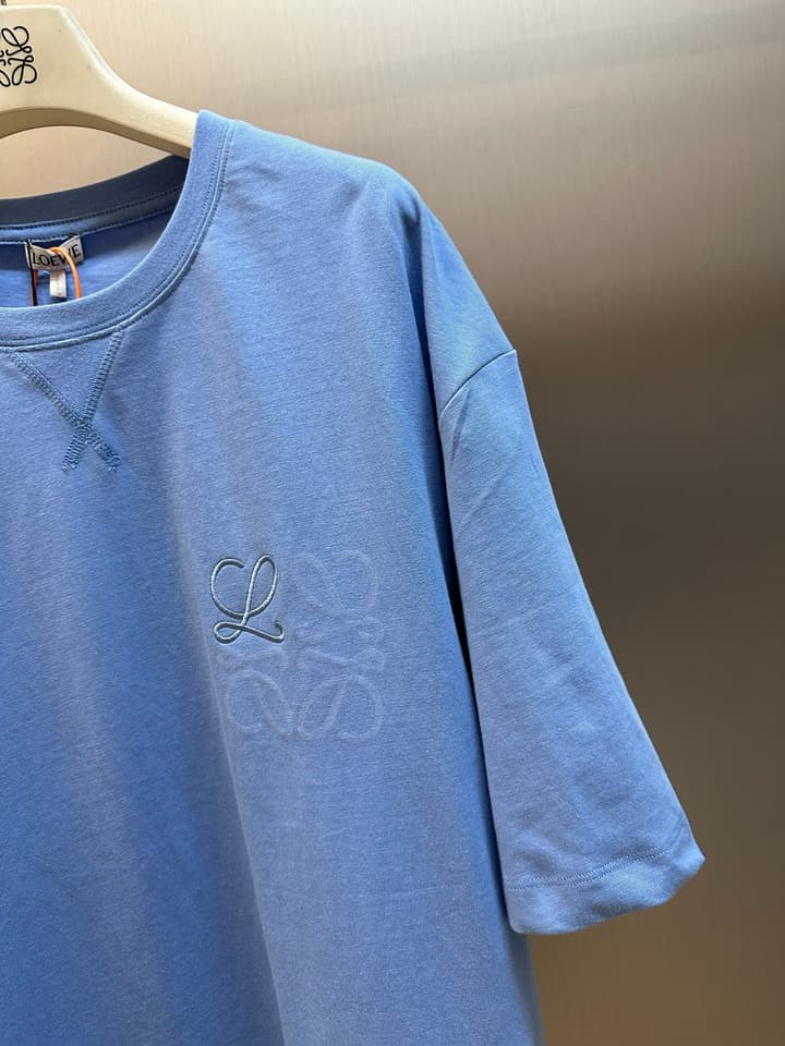 Loewe Anagram Embroidered Cotton T-Shirt in Sage Green