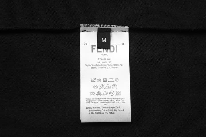 Fendi Embroidered Double F Logo Inkjet T-Shirt – 2025SS in Black