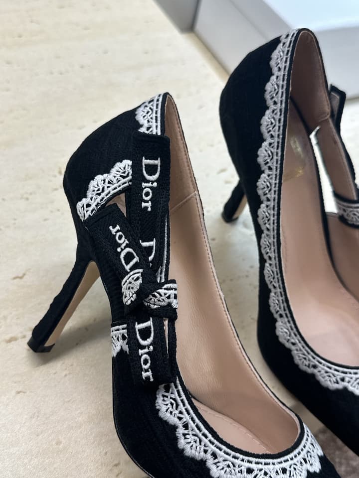 Dior J'Adior Dentelle Jelly Bow Pumps – 2026 Early Spring Collection in Black 6.5cm Heel