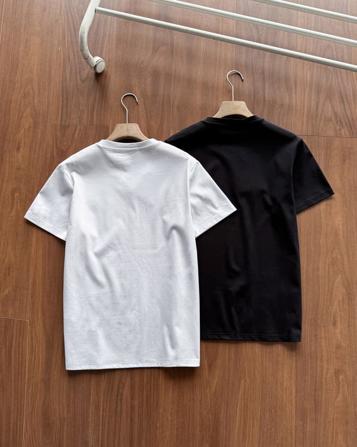 Burberry Embroidered Mercerized Cotton T-Shirt in Black