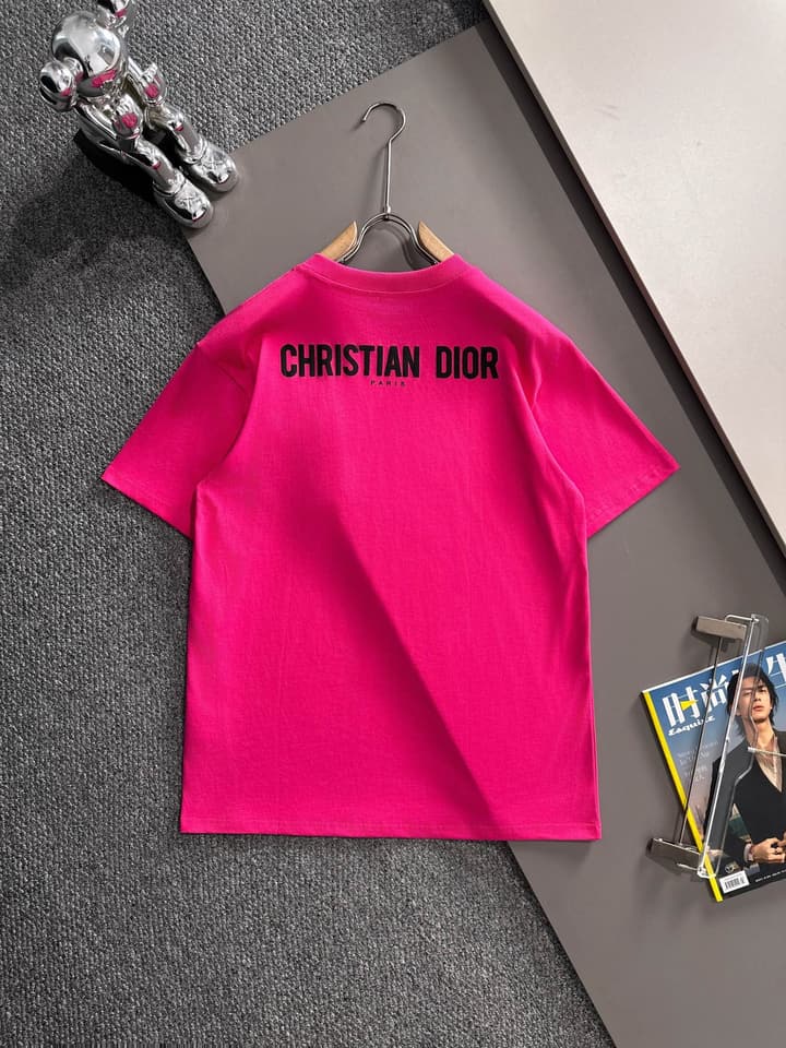 Dior Leaf Embroidery Flocked CD Logo T-Shirt – 2025 in Black