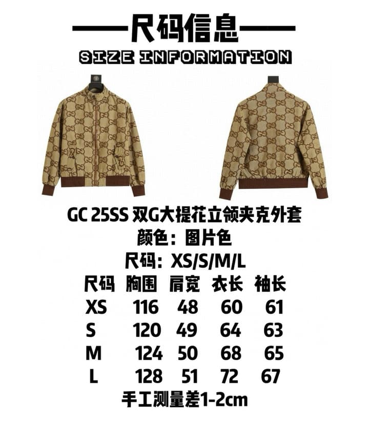 Gucci Double G Jacquard Stand Collar Jacket – 25FW in Camel Ebony Double G Jacquard