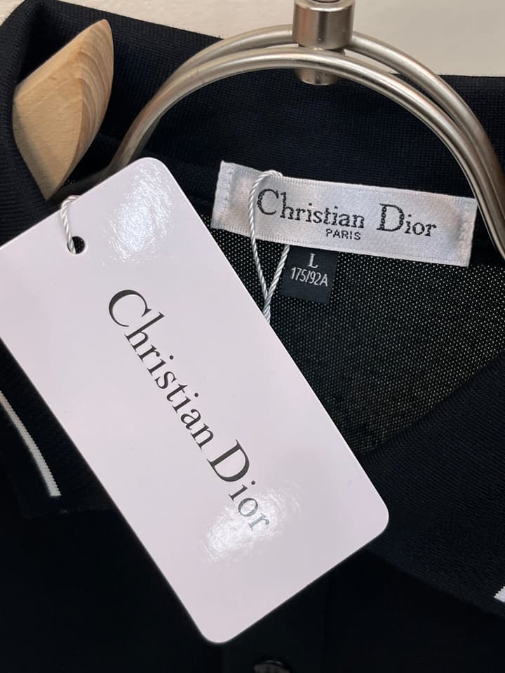 Dior Embroidered Logo Piqué Cotton Polo Shirt – 2026 Spring/Summer Collection in Classic Black