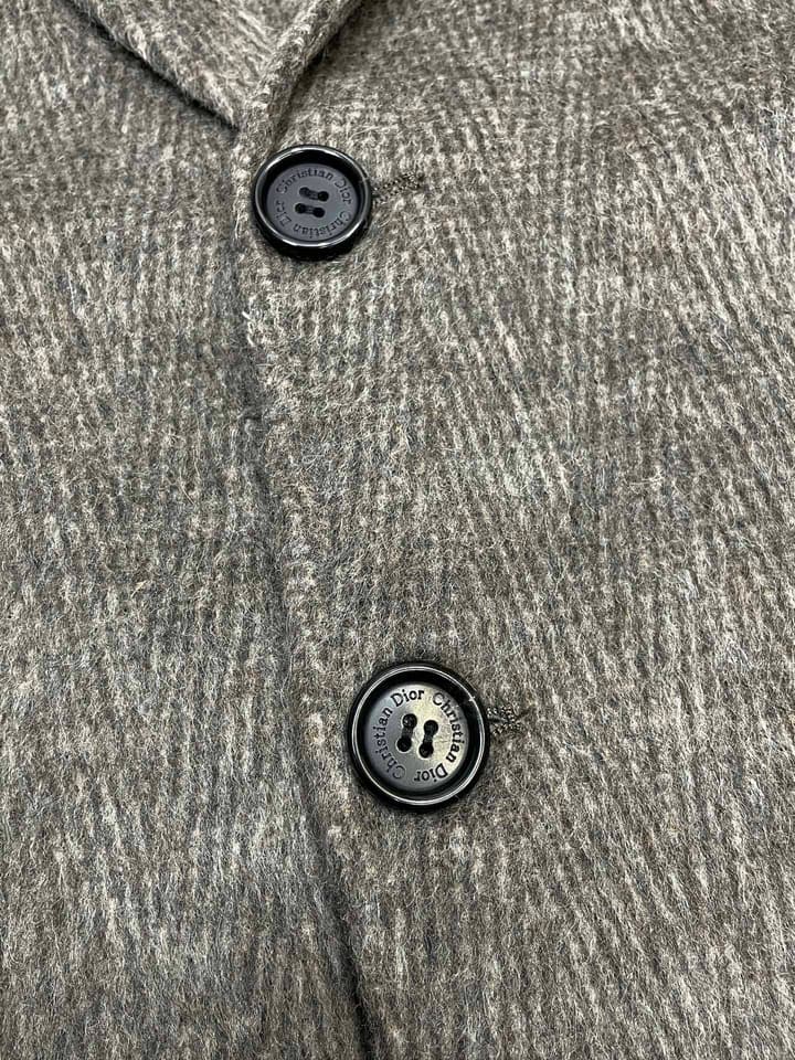 Dior Men's Wool Double-Sided Short Coat in Dark Brown Wool Coat