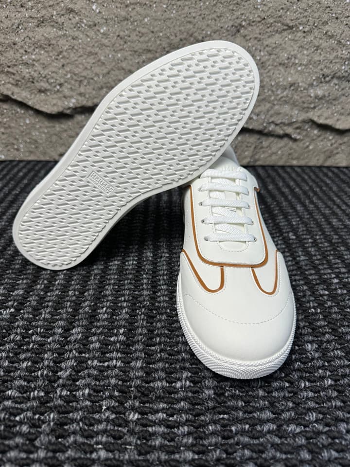 Hermès Laser-Punched H Nappa Calfskin Sneakers in Black