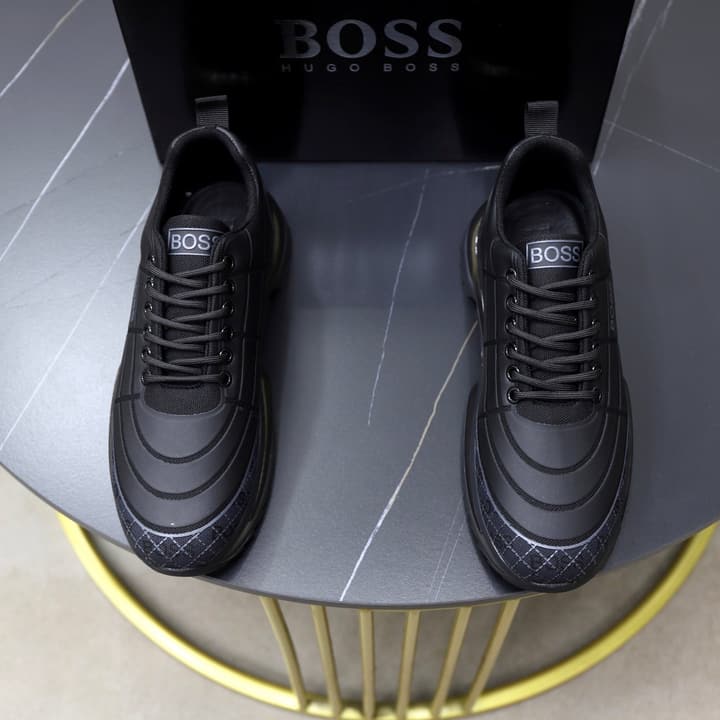 Boss Men's Knit Casual Sneakers in Indigo Wavy