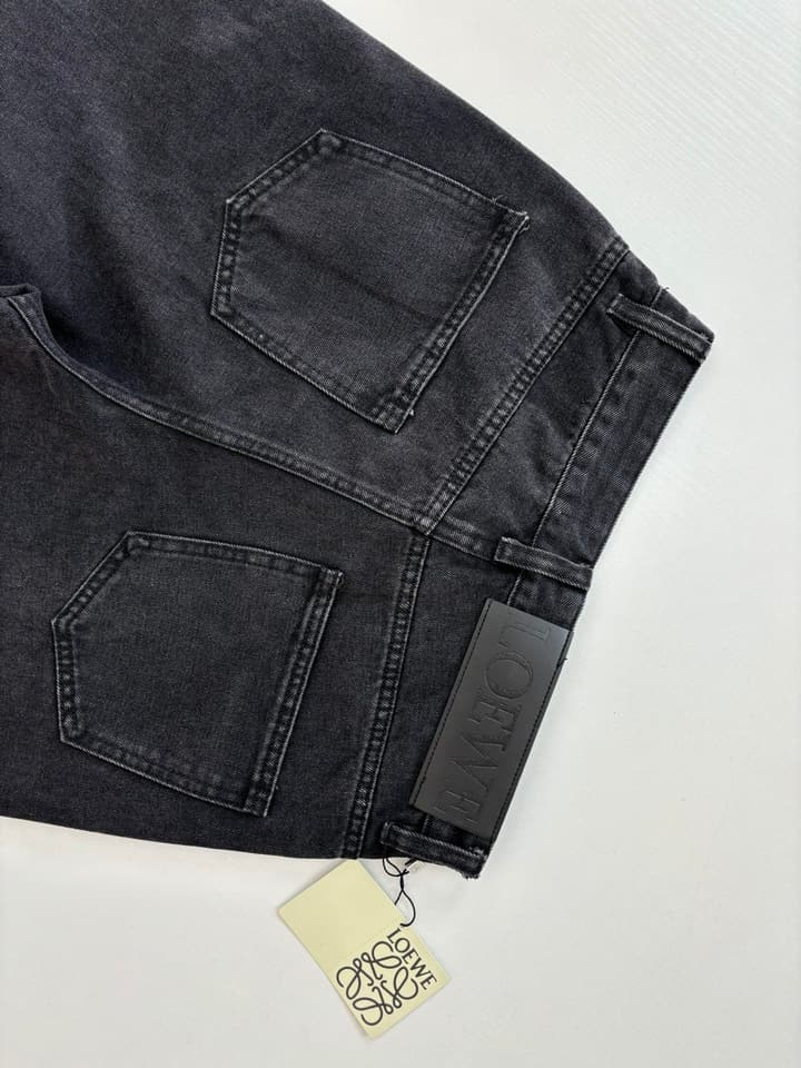 Loewe Anagram Denim Embroidered Trousers – 24FW in Washed Black