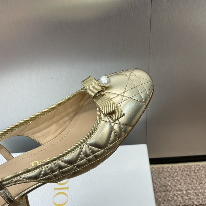 Dior Ballet Cannage Low-Heel Ballerina Flats – 2024 Spring/Summer Collection in Black Patent