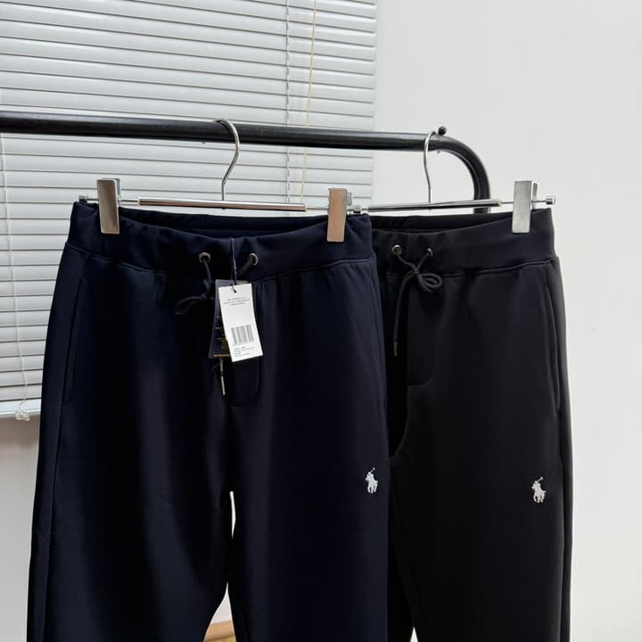 Ralph Lauren Classic Double-Sided Knit Jogger Pants in Black