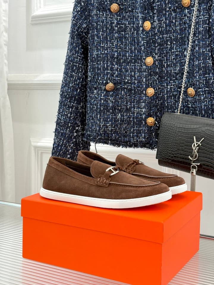 Hermès Retro Couple's Loafers – 25FW in Dark Brown