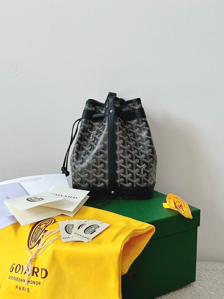 Goyard Petit Flot Bucket Bag in Black Monogram Bucket Bag
