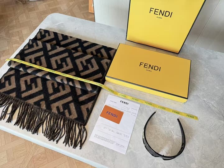 Fendi FF Monogram Cashmere Scarf