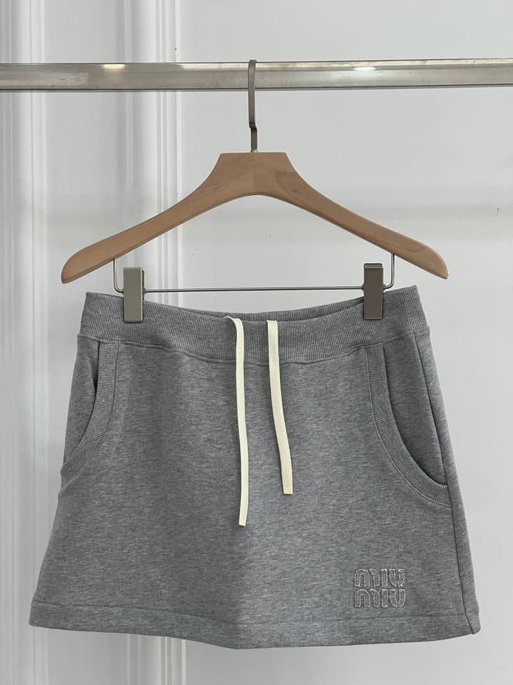 Miu Miu Elastic-Waist A-Line Skirt
