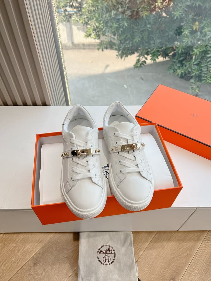 Hermès Bouncing Men's Sneakers in Black Leather