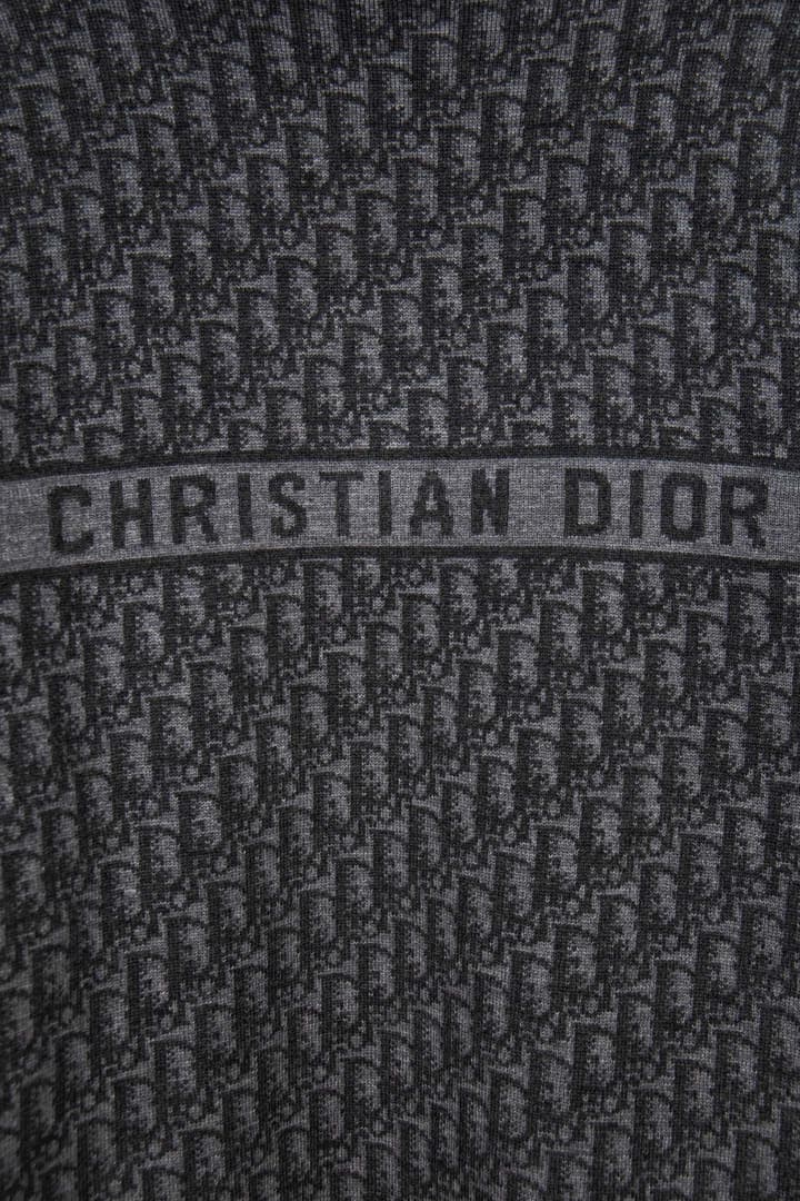 Dior Monogram Jacquard Zipper Cardigan – 24SS in Grey With Black Stripes