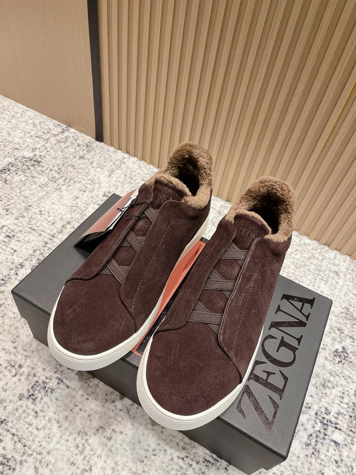 Zegna Triple Stitch Low-Top Casual Shoes – 2025SS in Black Leather