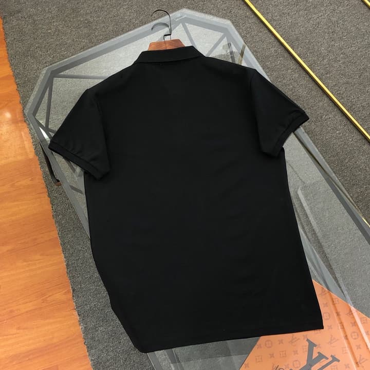 Prada Embroidered Triangle Logo Polo Shirt – 2026SS in Black