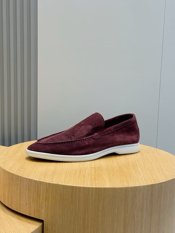 Loro Piana Italian Handmade Suede Driving Shoes in Black Suede