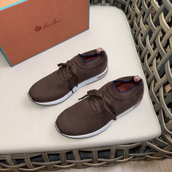 Loro Piana Flexy Walk Wool Knit Sneakers in Midnight Blue