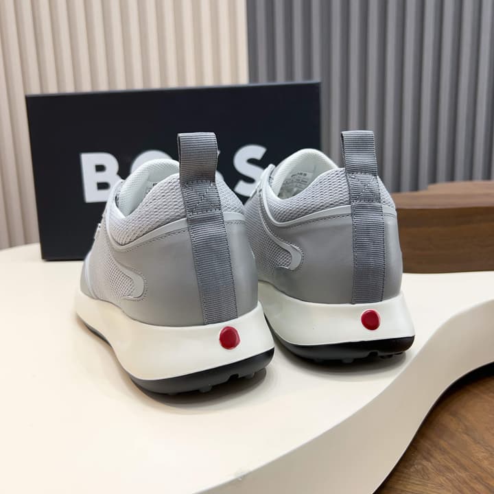 Boss Men's Knit and Leather Sneakers