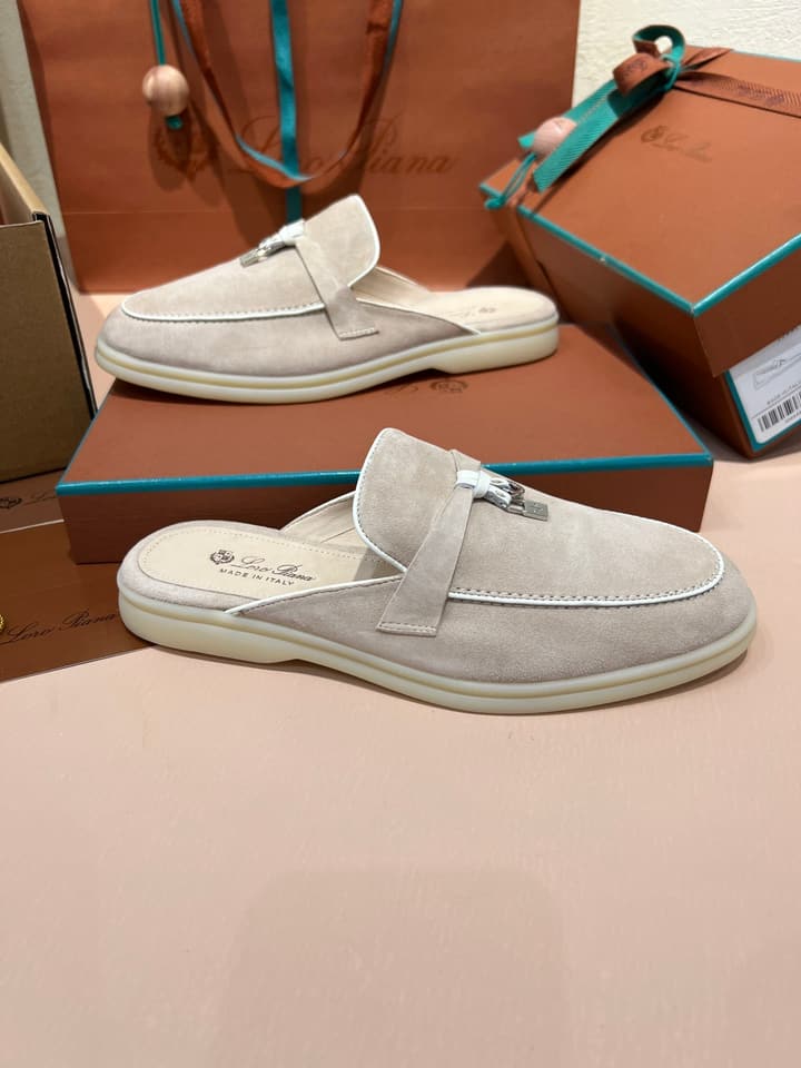 Loro Piana Women's Mules in Aqua Blue Suede