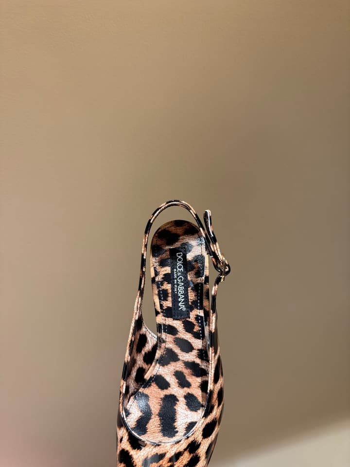 Dolce & Gabbana Retro Leopard Print Bow Pumps in Gunmetal Pattern