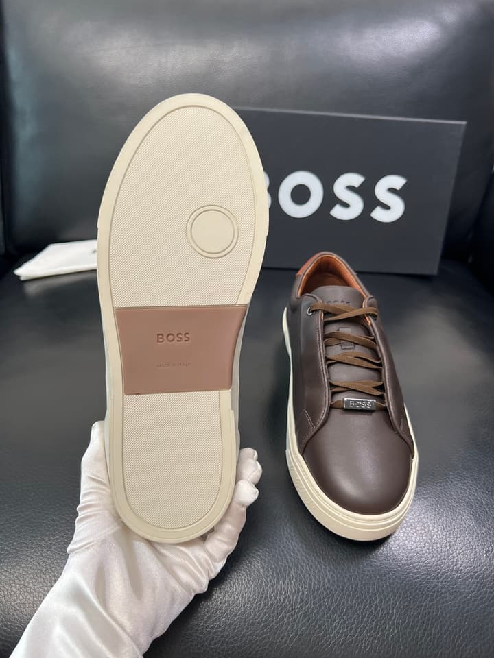 Boss Panelled Leather Sneakers