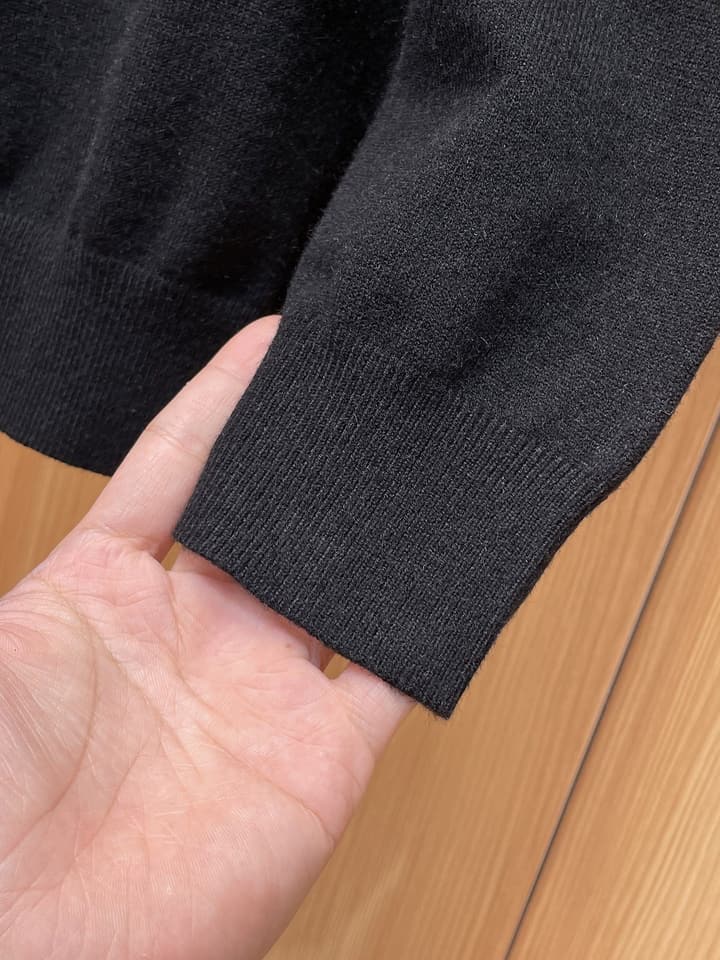 Dior Merino Wool Blend Half-Zip Sweater in Classic Black