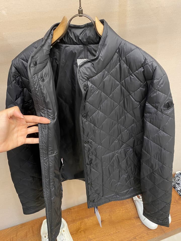 Moncler Men's Lightweight Stand Collar Down Jacket – 25FW in Quilted Black Jacket