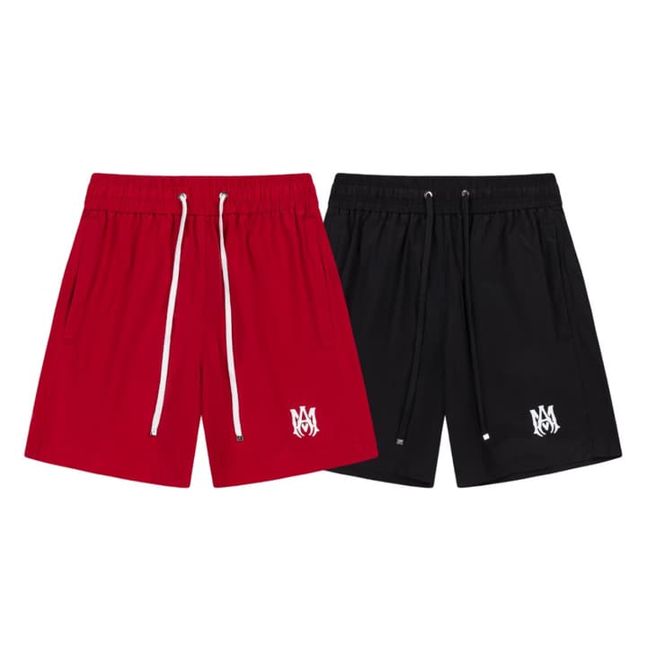 Amiri Logo Athletic Beach Shorts in Black