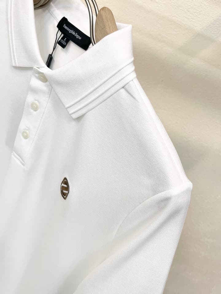 Zegna Embroidered Logo Piqué Cotton Polo Shirt – 2026 Spring/Summer Collection in Navy Blue