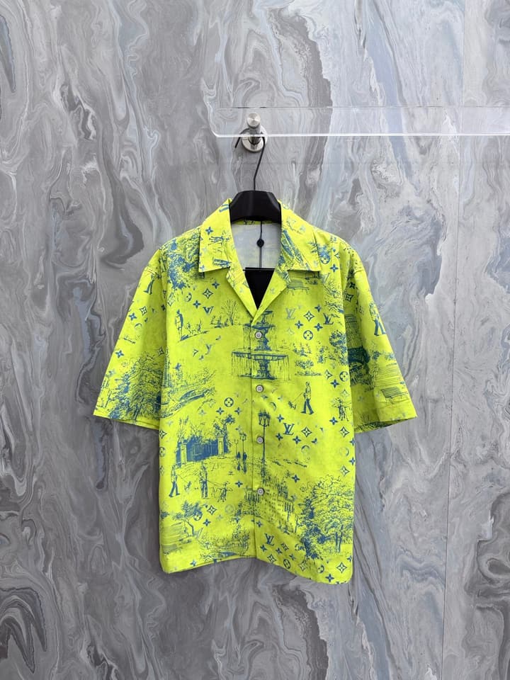 Louis Vuitton Monogram City Walk Beach Shirt – Spring/Summer Collection – 2026 in Lime Green
