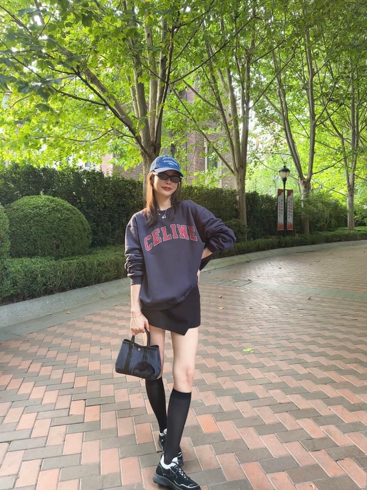 Celine Printed Logo Collegiate Sweatshirt