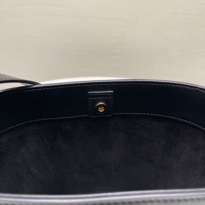 Celine Cuir Triomphe Calfskin Bucket Bag in Black