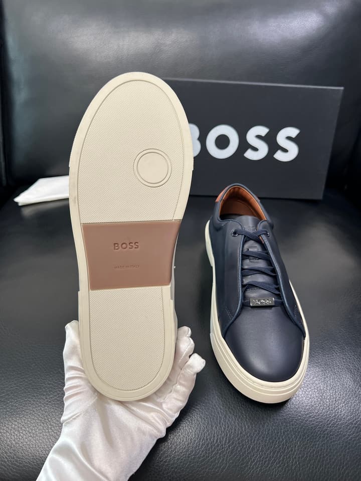 Boss Panelled Leather Sneakers