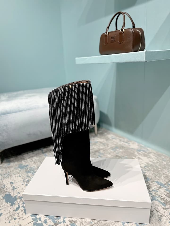 Paris Texas Suede Heels – 24FW in Black Suede Fringe