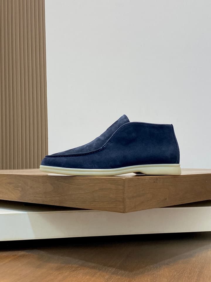 Loro Piana Suede Leather Slip-On Loafers in Camel Tan Suede