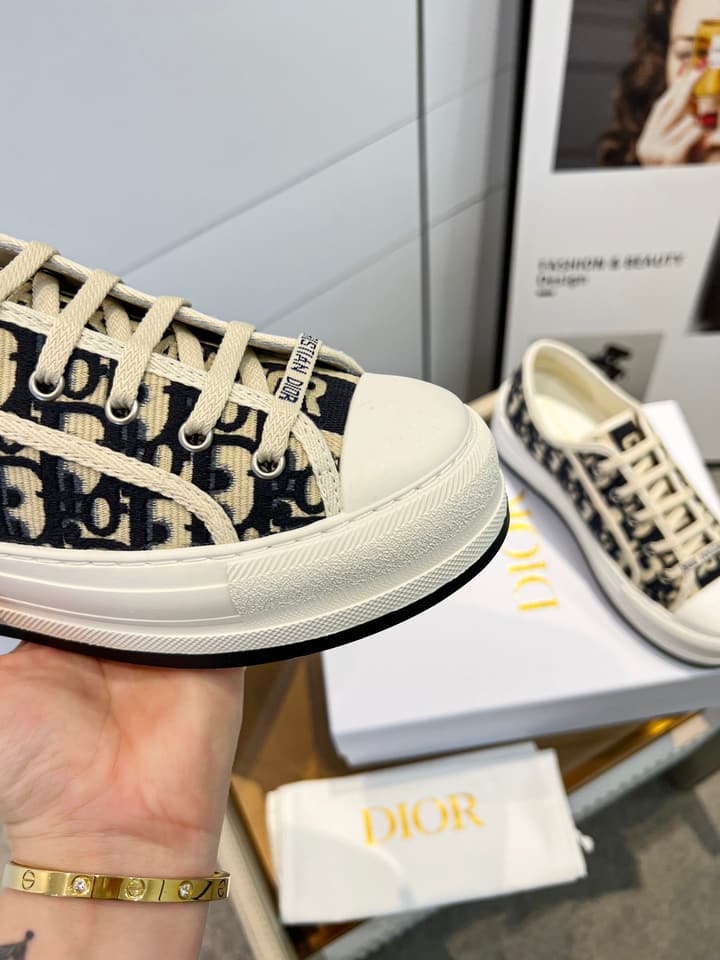 Dior Spring/Summer Runway Platform Sneakers in Black Oblique Pattern
