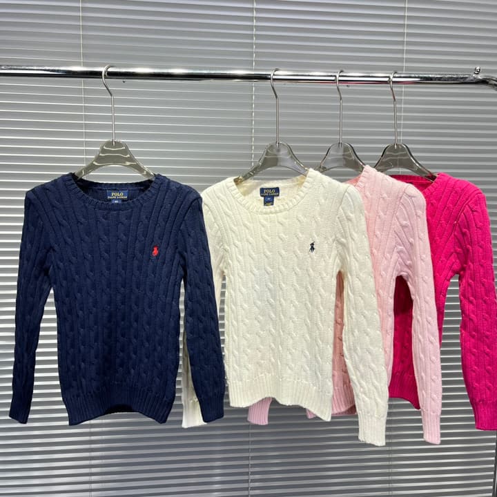 Ralph Lauren Embroidered Horse Cable Knit Sweater – Kids Collection in Navy Blue