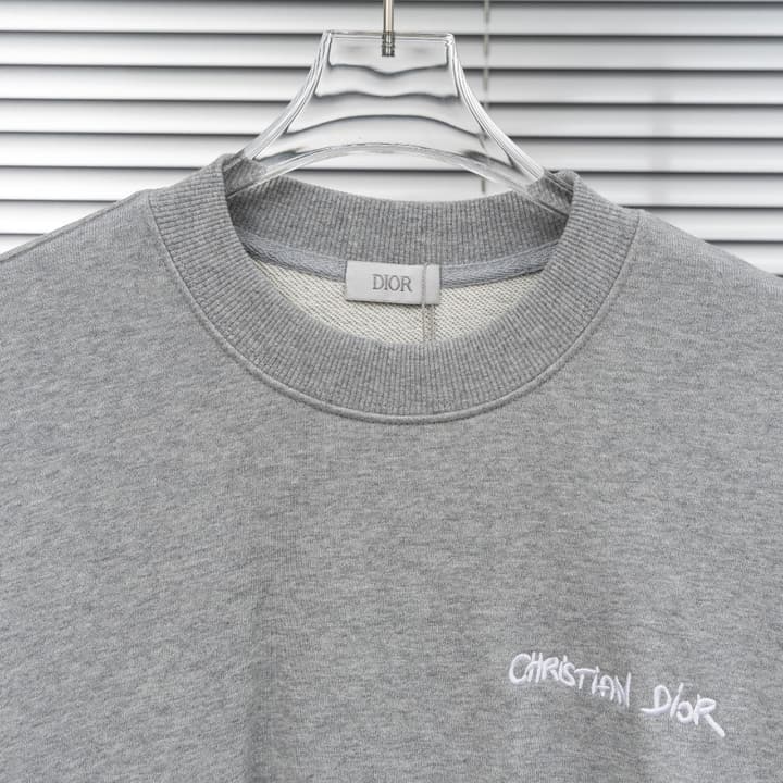 Dior Embroidered Script Logo Crewneck Sweatshirt