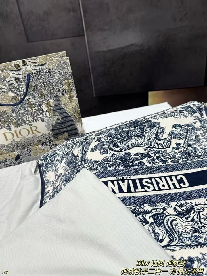 Dior Pillow Blanket Cushion in Black And White Oblique